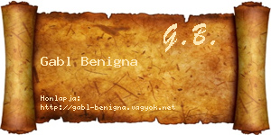 Gabl Benigna névjegykártya